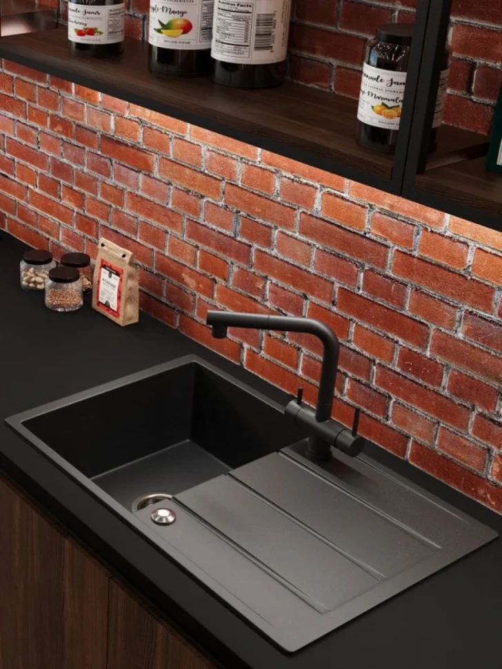 Мойка кухонная Emar Quartz EMQ-1800.Q морион