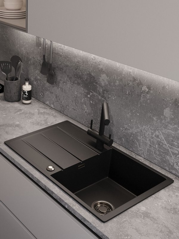 Мойка кухонная Emar Quartz EMQ-1800.Q морион