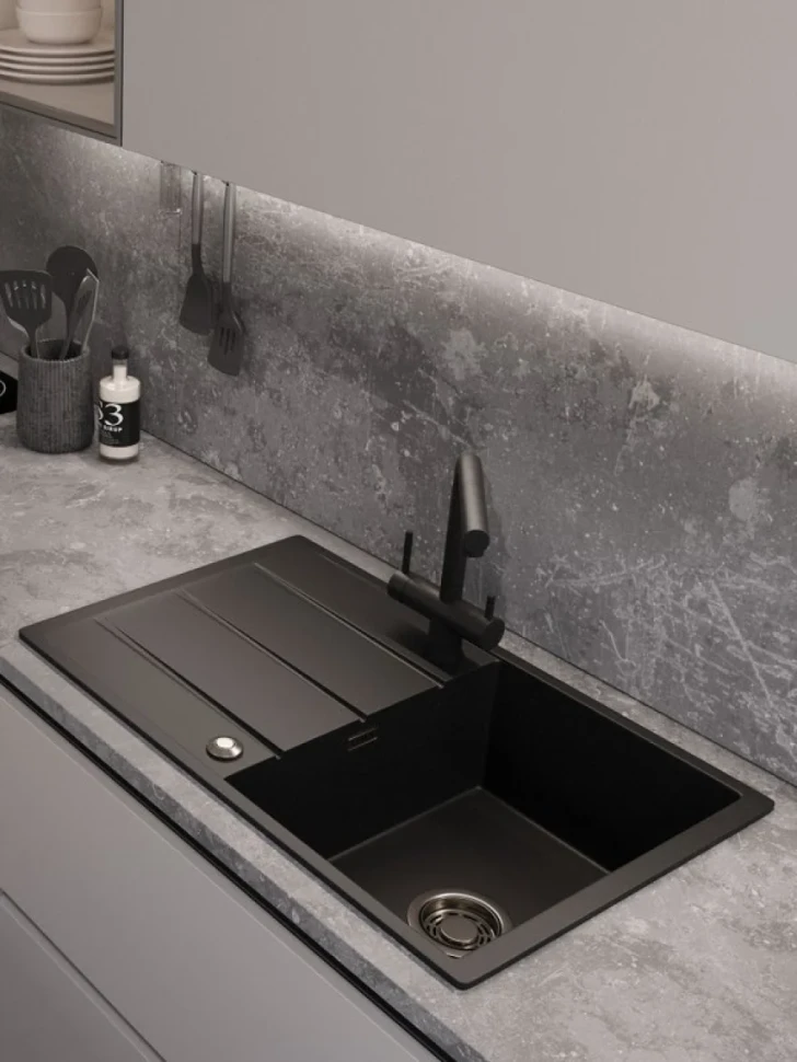 Мойка кухонная Emar Quartz EMQ-1800.Q морион
