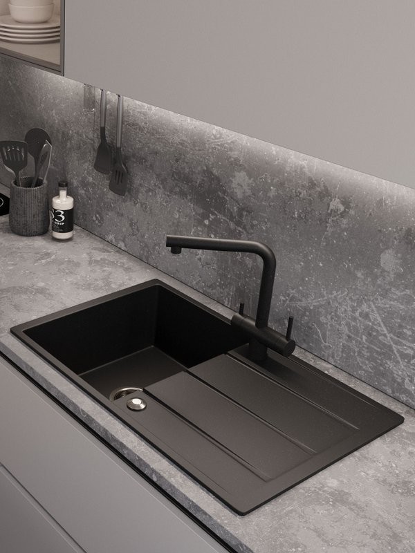 Мойка кухонная Emar Quartz EMQ-1800.Q морион