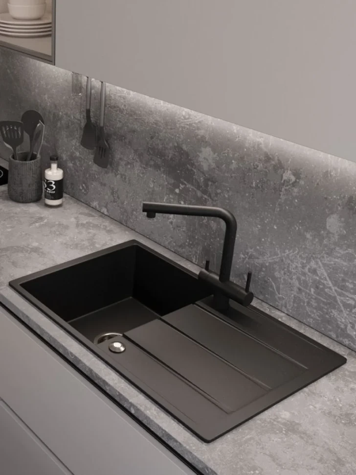 Мойка кухонная Emar Quartz EMQ-1800.Q морион