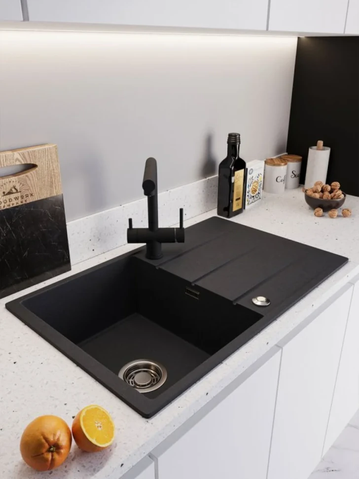 Мойка кухонная Emar Quartz EMQ-1800.Q морион
