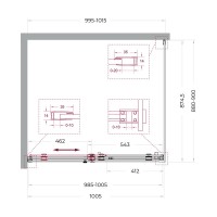 Душевой уголок BelBagno Soft Close-2 AH-1-100/90-C-Cr профиль хром