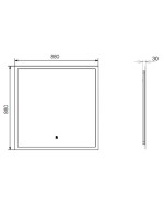 Зеркало Comforty Эдельвейс 90 сенсорное, с подсветкой, с антизапотеванием