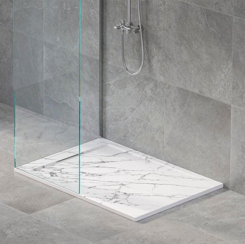 Поддон для душа RGW Stone Tray STL MW 100x80, белый мрамор
