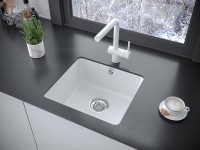 Комплект Мойка Paulmark Unter 50 PM204543-WH белая + Измельчитель Bone Crusher BC 910-SL-Slim Line