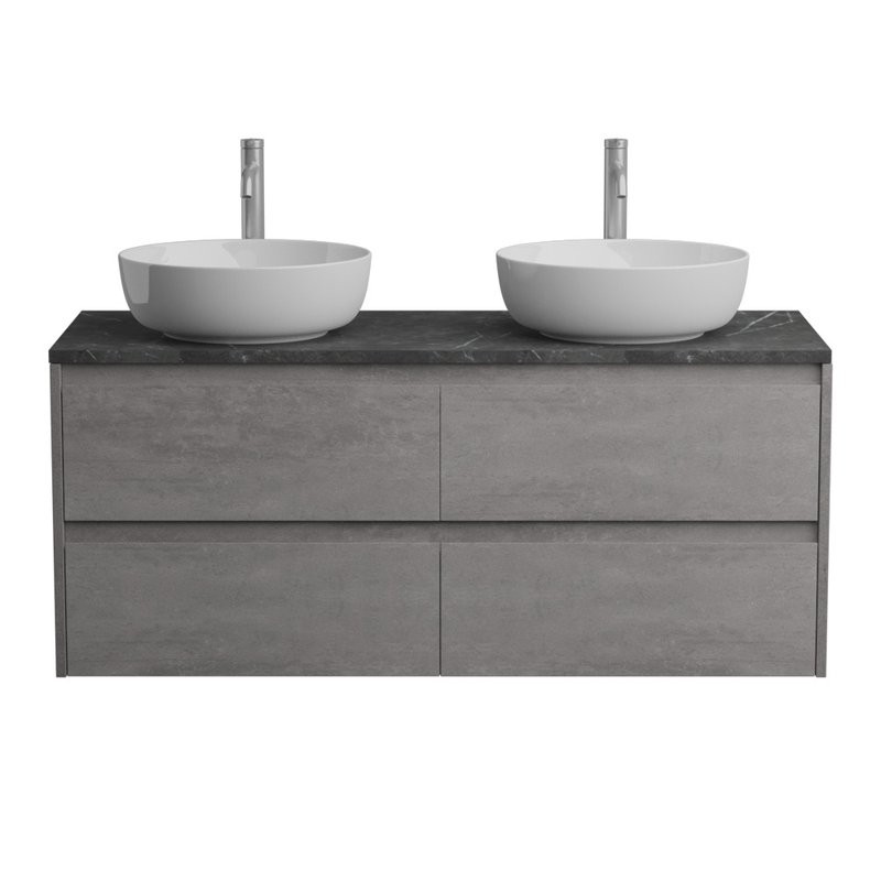 Тумба под раковину со столешницей BelBagno Kraft 120 подвесная,  для двоих, cemento grigio