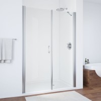 Душевая дверь в нишу Vegas Glass EP-F-2 145 08 01 L профиль глянцевый хром, стекло прозрачное