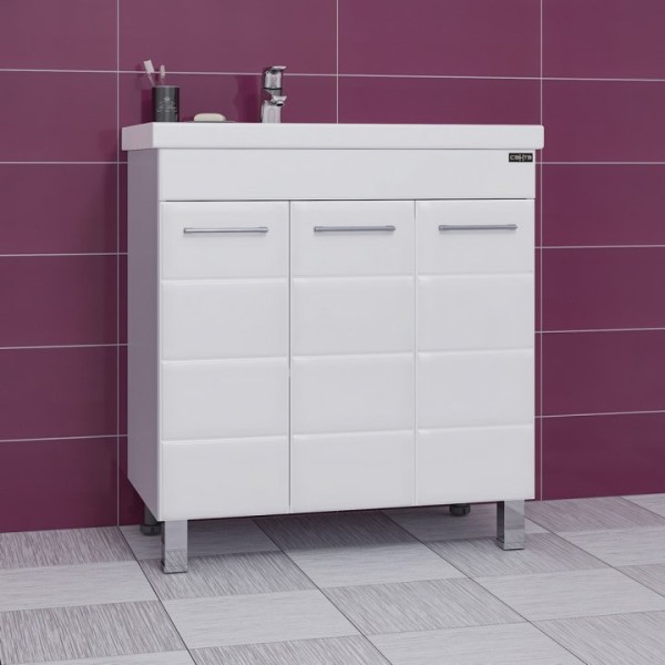 Тумба под раковину СаНта Омега 80 напольная, 3 дверцы