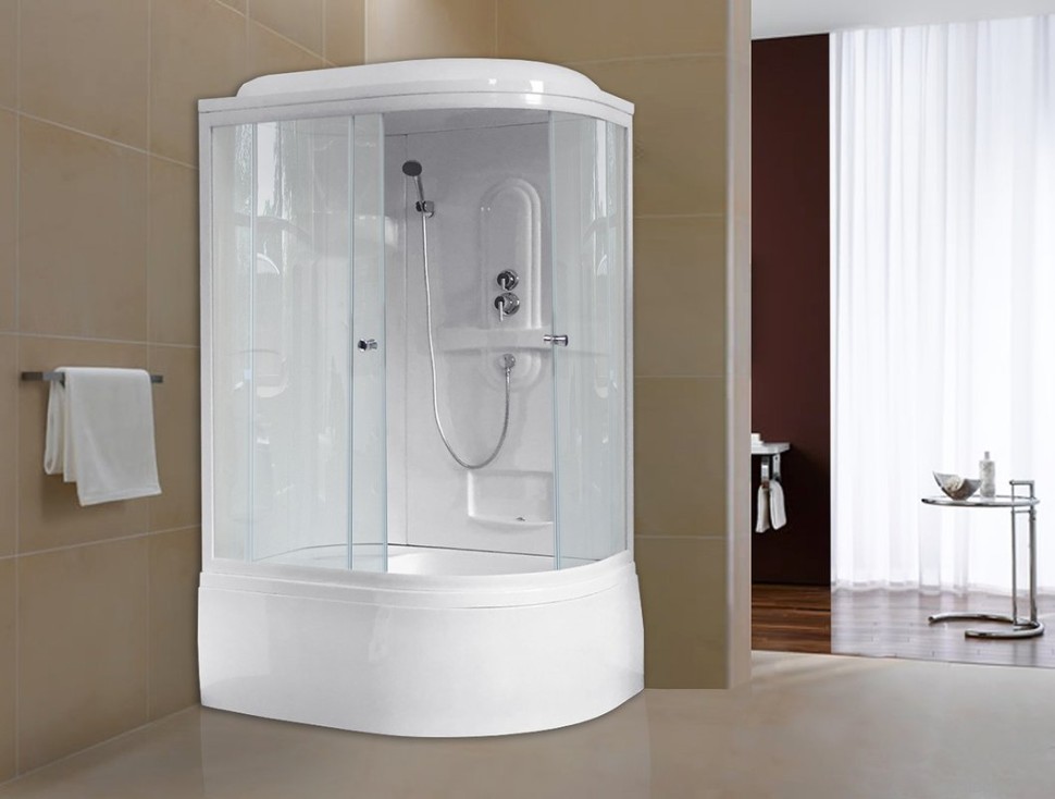 Душевая кабина Royal Bath RB 8120BK1-T L с высоким поддоном, с сиденьем