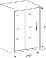 Душевая дверь в нишу Good Door Idea WTW-110-C-B 110 см, профиль черный
