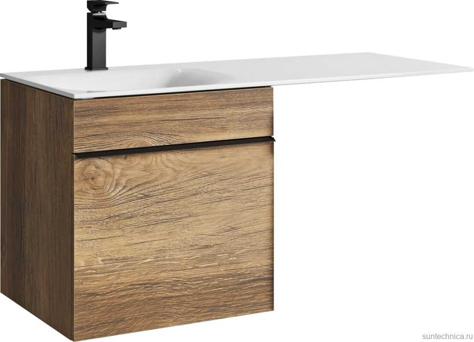 Тумба под раковину без столешницы Aqwella Terra 53 подвесная, под стиральную машину, дуб балтийский