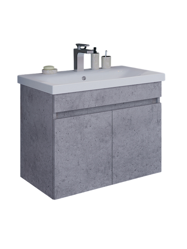 Тумба с раковиной Comforty Осло 70ПД подвесная, светлый бетон