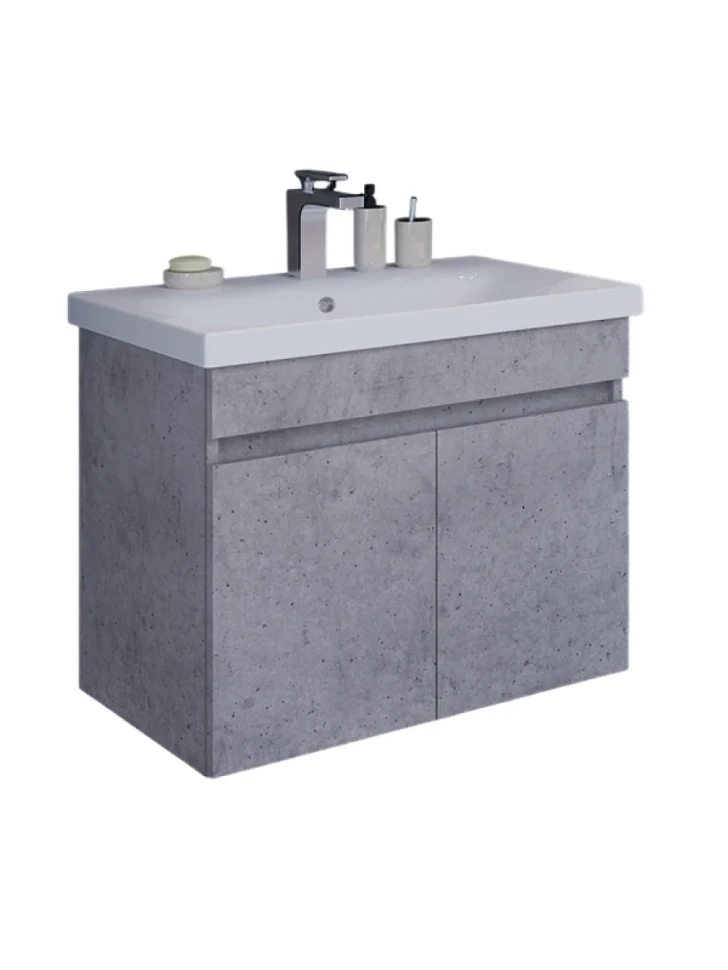Тумба с раковиной Comforty Осло 70ПД подвесная, светлый бетон