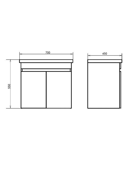 Тумба с раковиной Comforty Осло 70ПД подвесная, светлый бетон