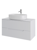 Мебель для ванной комнаты Orange Line 100 подвесная, 2 ящика, матовая белая с раковиной B04-600W