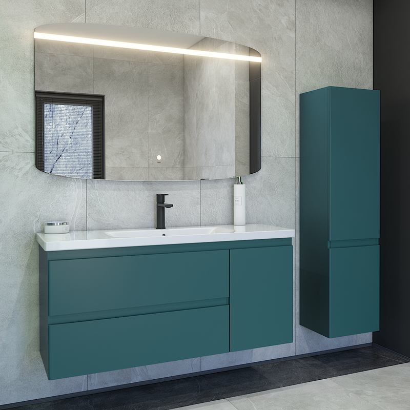 Мебель для ванной комнаты Caprigo Forte 120 R подвесная, изумрудно-бирюзовая
