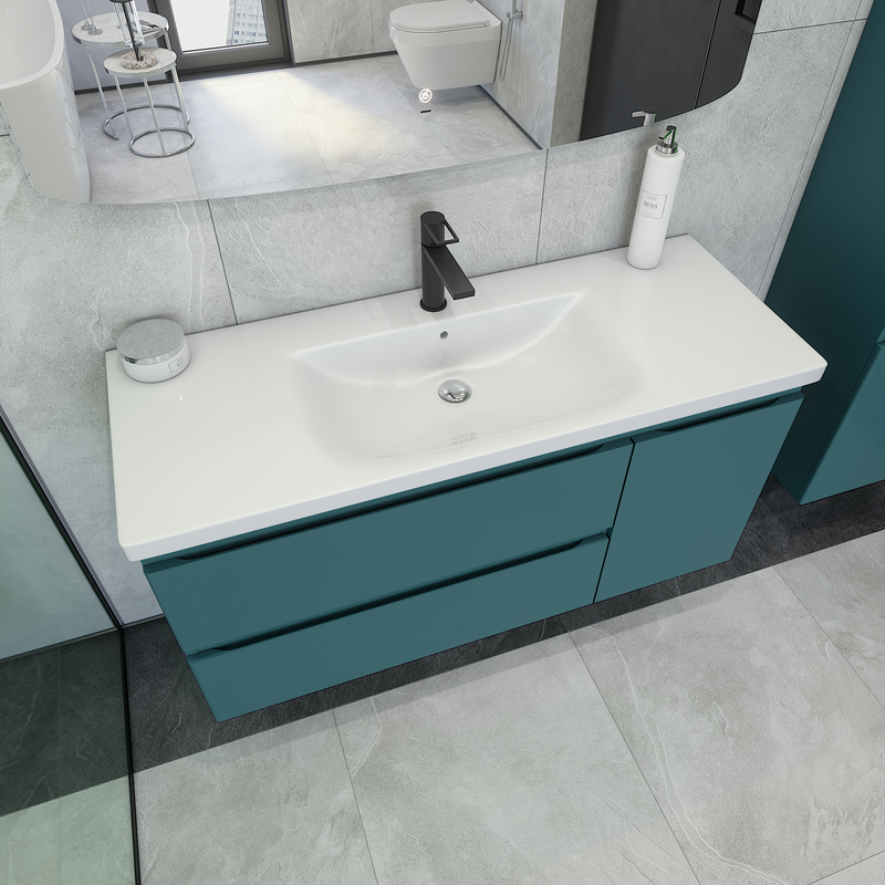 Мебель для ванной комнаты Caprigo Forte 120 R подвесная, изумрудно-бирюзовая