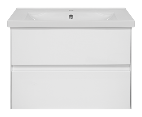 Тумба с раковиной Misty Твист 80 белая глянцевая