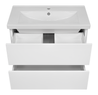 Тумба с раковиной Misty Твист 80 белая глянцевая