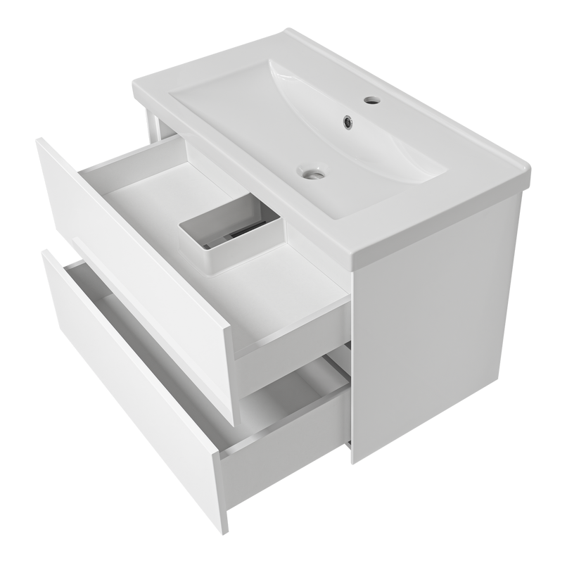 Тумба с раковиной Misty Твист 80 белая глянцевая