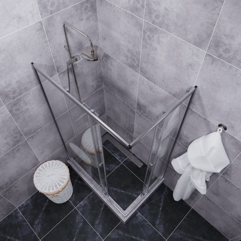 Душевой уголок Triton Вента Хром Щ0000074409 120х90, стекло прозрачное, профиль глянцевый хром