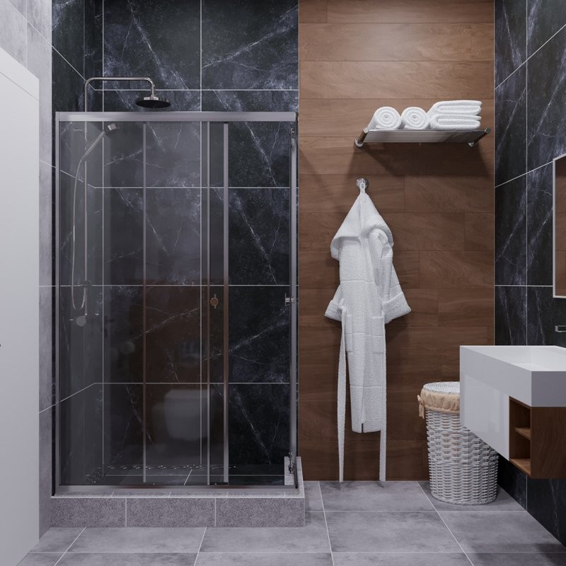 Душевой уголок Triton Вента Хром Щ0000074409 120х90, стекло прозрачное, профиль глянцевый хром