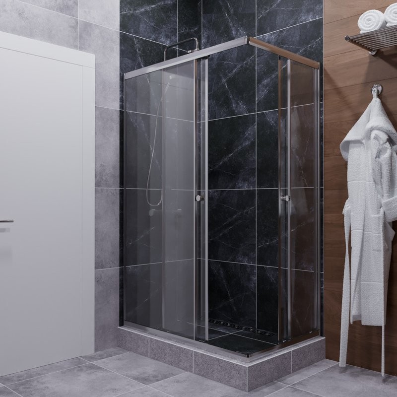 Душевой уголок Triton Вента Хром Щ0000074409 120х90, стекло прозрачное, профиль глянцевый хром