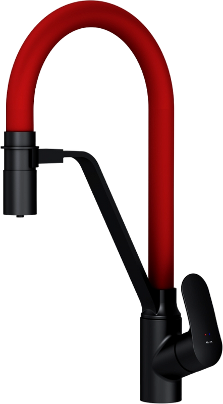 Смеситель для кухни AM.PM Like F8007828 с гибким изливом, красный