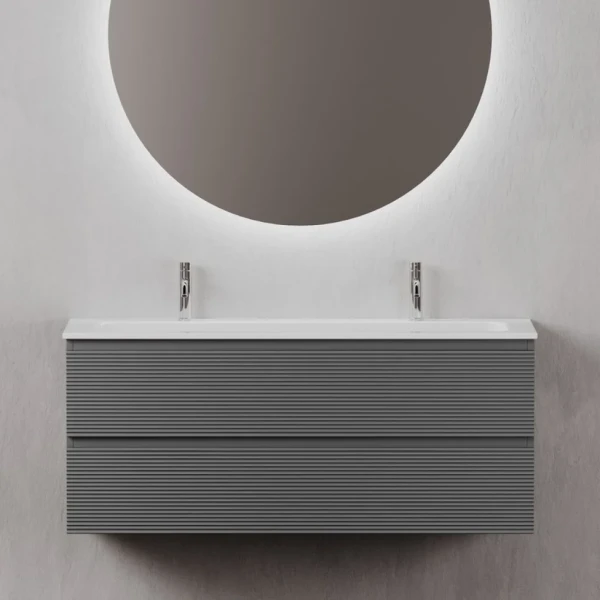 Тумба с раковиной Sancos Folk 120 на двоих, grey soft