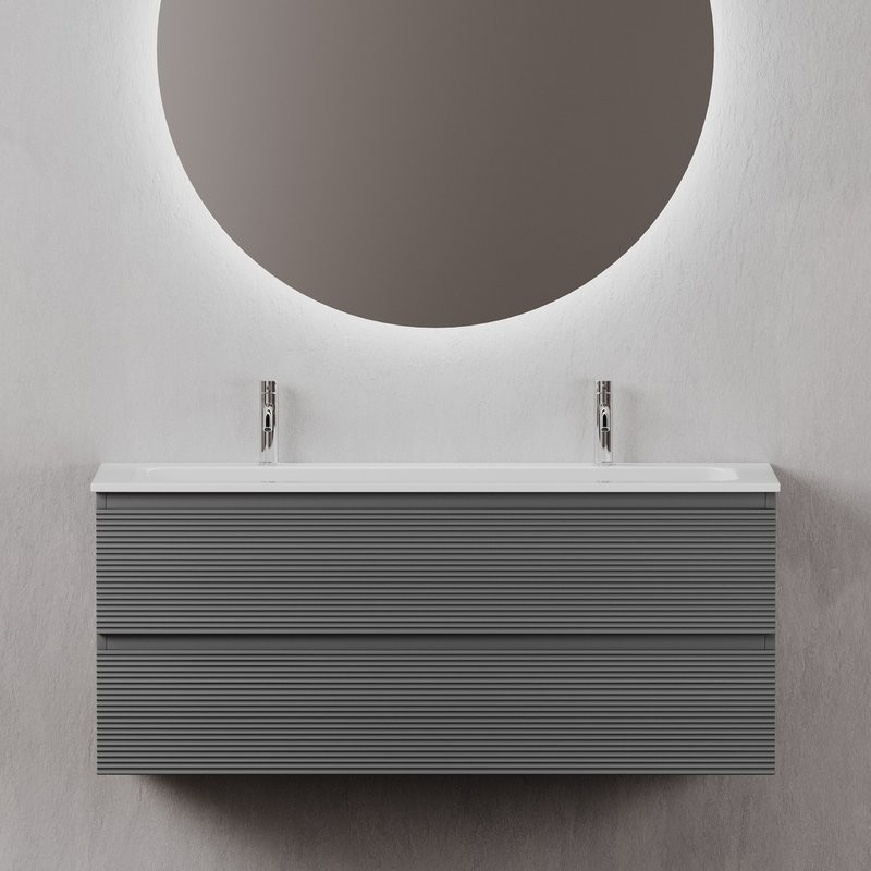 Тумба с раковиной Sancos Folk 120 на двоих, grey soft
