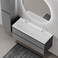 Тумба с раковиной Sancos Folk 120 на двоих, grey soft