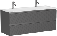 Тумба с раковиной Sancos Folk 120 на двоих, grey soft