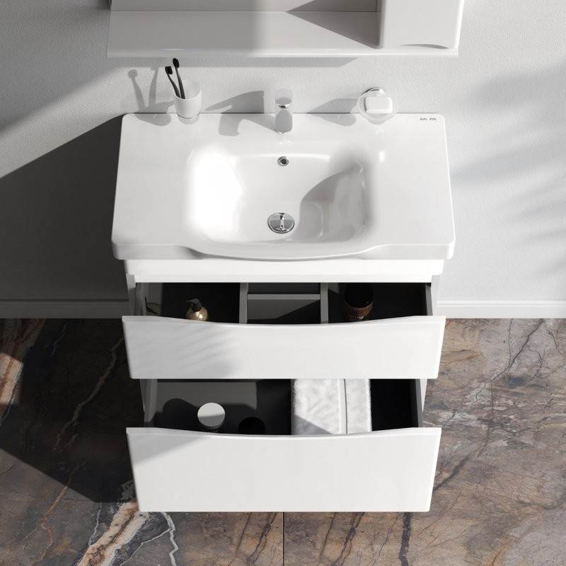 Тумба с раковиной AM.PM Like 80 напольная, белый глянец