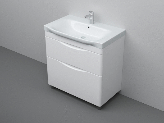 Тумба с раковиной AM.PM Like 80 напольная, белый глянец