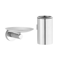 Набор Стакан Boheme Uno 10974-CR, chrome + Мыльница 10973-CR, chrome Набор Стакан Boheme Uno 10974-CR, chrome + Мыльница 10973-CR, chrome