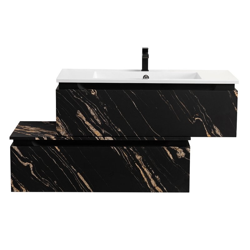 Тумба с раковиной Cezares Slider 100 подвесная, 2 ящика, черный фьюжн