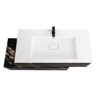 Тумба с раковиной Cezares Slider 100 подвесная, 2 ящика, черный фьюжн