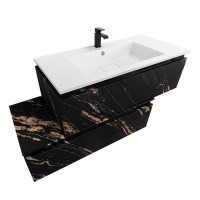 Тумба с раковиной Cezares Slider 100 подвесная, 2 ящика, черный фьюжн