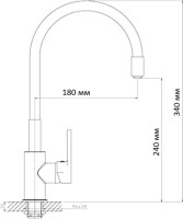 Смеситель для кухни D-lin D155308-5 с гибким изливом, хром, зеленый