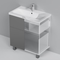 Мебель для ванной комнаты AM.PM Gem 75 графит матовый, напольная, с 2 ящиками