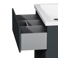 Мебель для ванной комнаты AM.PM Gem 75 графит матовый, напольная, с 2 ящиками