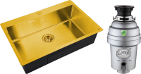 Комплект Мойка Zorg Steel Hummer SH 7551 BRONZE + Измельчитель Inox D