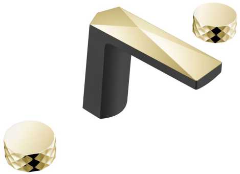 Смеситель для раковины Boheme Venturo 150-BG-DIAMOND черный, золото