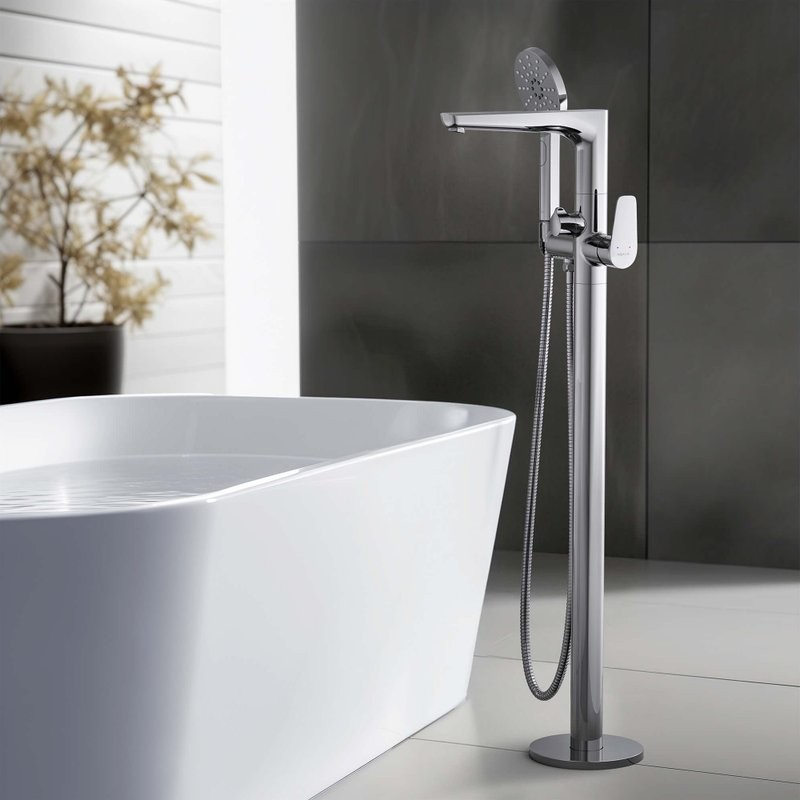 Напольный смеситель для ванны с душем AQUATEK Бетта AQ1145CR С ВНУТРЕННЕЙ ЧАСТЬЮ, хром
