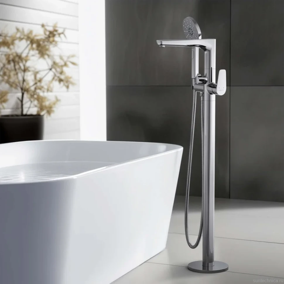 Напольный смеситель для ванны с душем AQUATEK Бетта AQ1145CR С ВНУТРЕННЕЙ ЧАСТЬЮ, хром