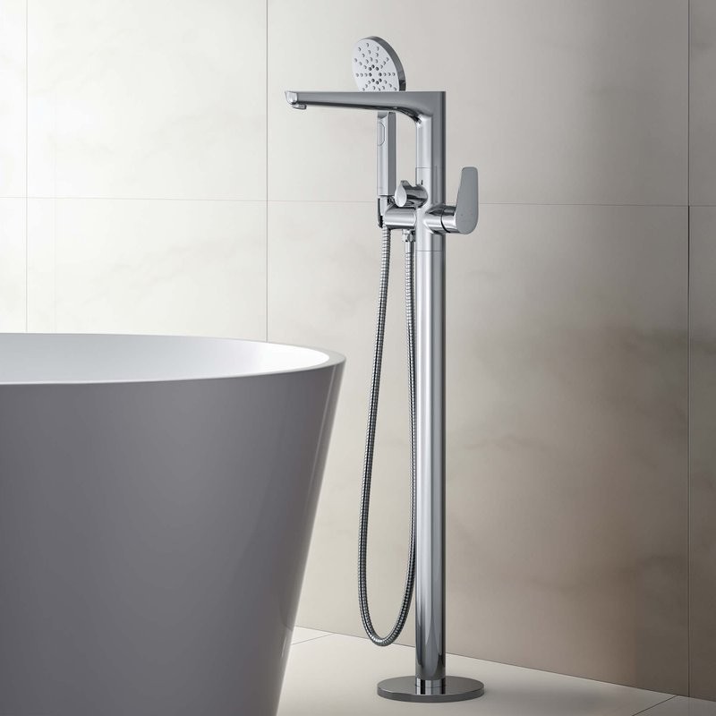 Напольный смеситель для ванны с душем AQUATEK Бетта AQ1145CR С ВНУТРЕННЕЙ ЧАСТЬЮ, хром