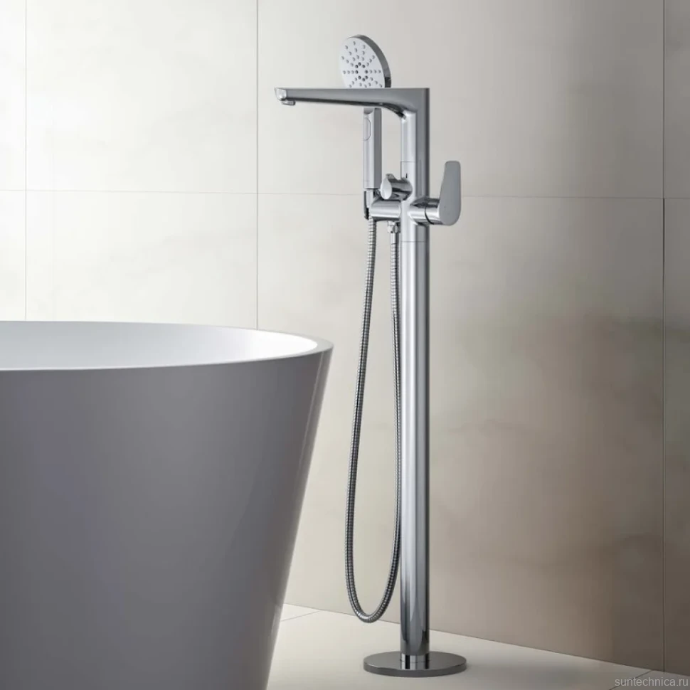Напольный смеситель для ванны с душем AQUATEK Бетта AQ1145CR С ВНУТРЕННЕЙ ЧАСТЬЮ, хром