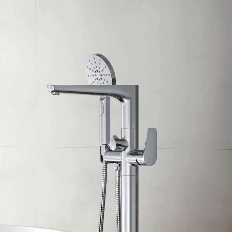 Напольный смеситель для ванны с душем AQUATEK Бетта AQ1145CR С ВНУТРЕННЕЙ ЧАСТЬЮ, хром
