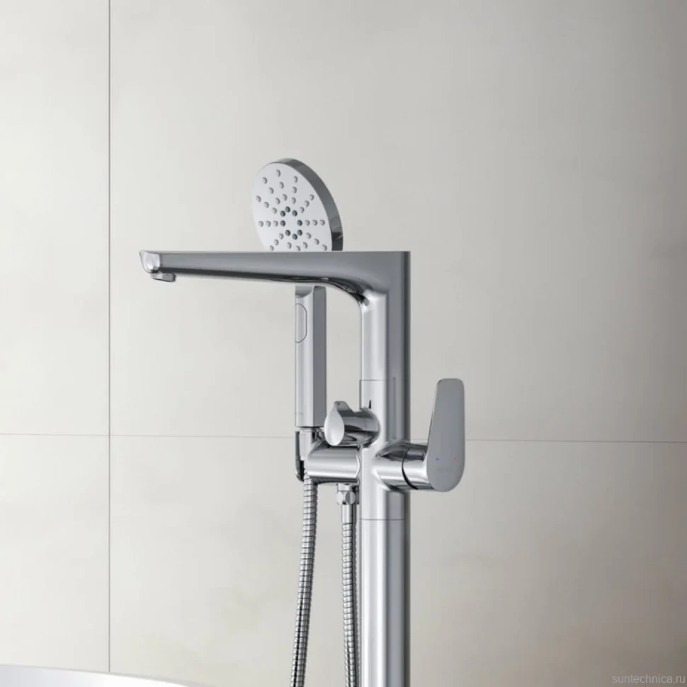 Напольный смеситель для ванны с душем AQUATEK Бетта AQ1145CR С ВНУТРЕННЕЙ ЧАСТЬЮ, хром